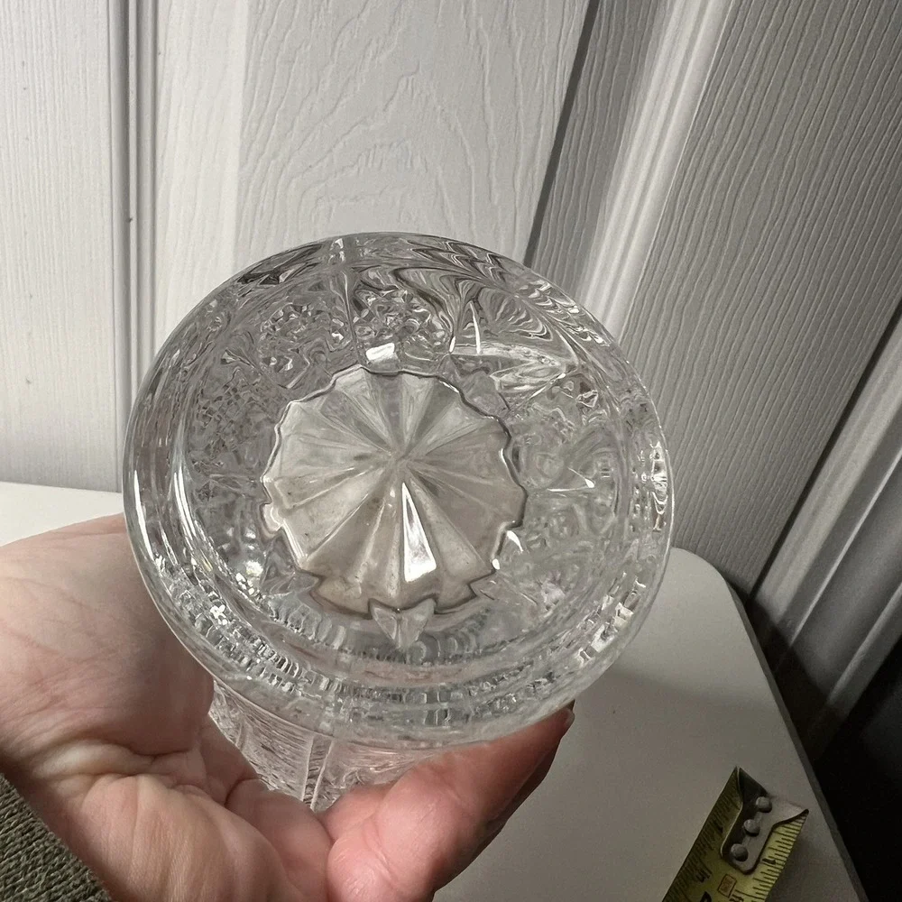 Vintage Bohemian Czech‎ Cut Crystal Glass Large Vase 7